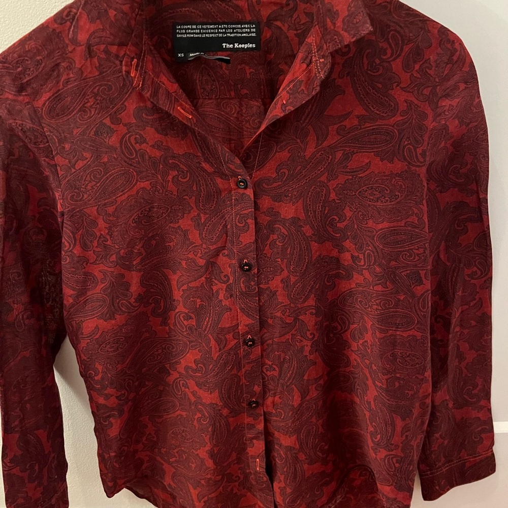 Ladies Kooples cotton and silk button down shirt